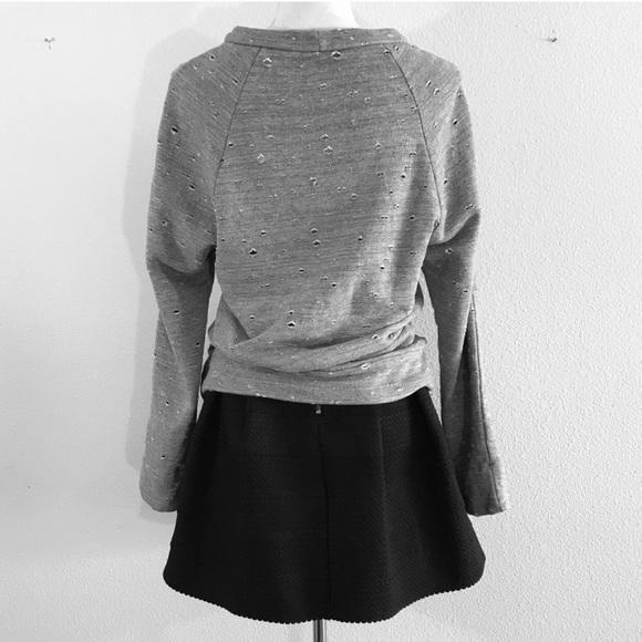 ROBERT RODRIGUEZ Distressed Sweatshirt Heathered Gray Zippers - Picture 3 of 8